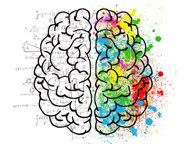 colorful brain calculating