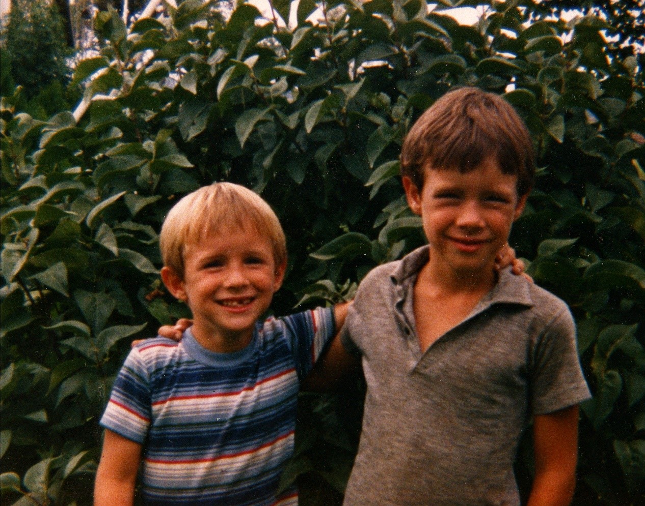 polaroid of two young boys